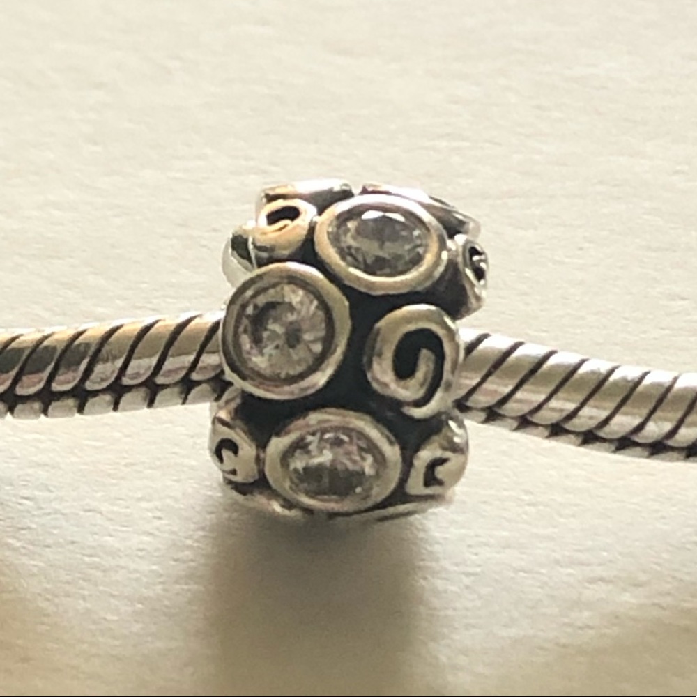 💕3/$85 .925 Sterling Silver & CZ Charm